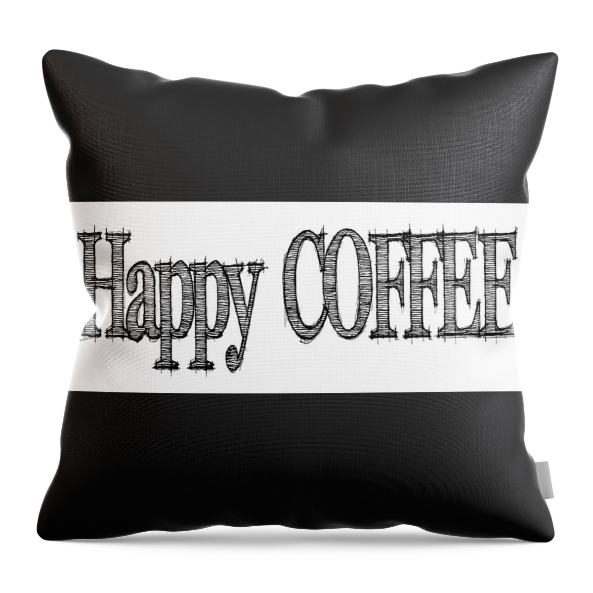  Throw Pillow featuring the digital art Happy COFFEE Mug by Robert J Sadler