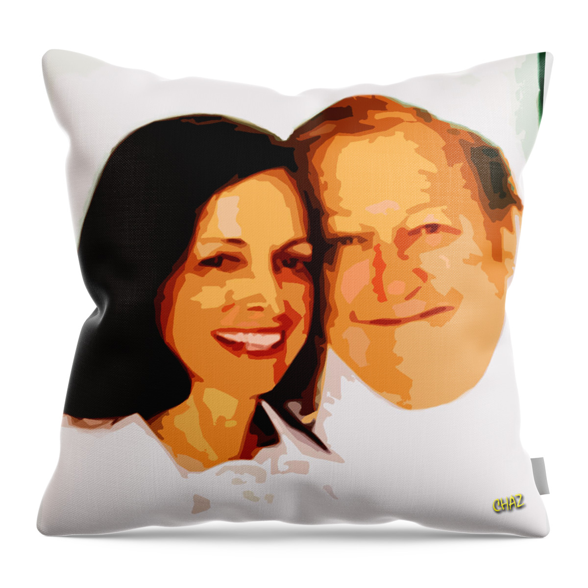 Happiness Throw Pillow featuring the painting Happy Couple by CHAZ Daugherty