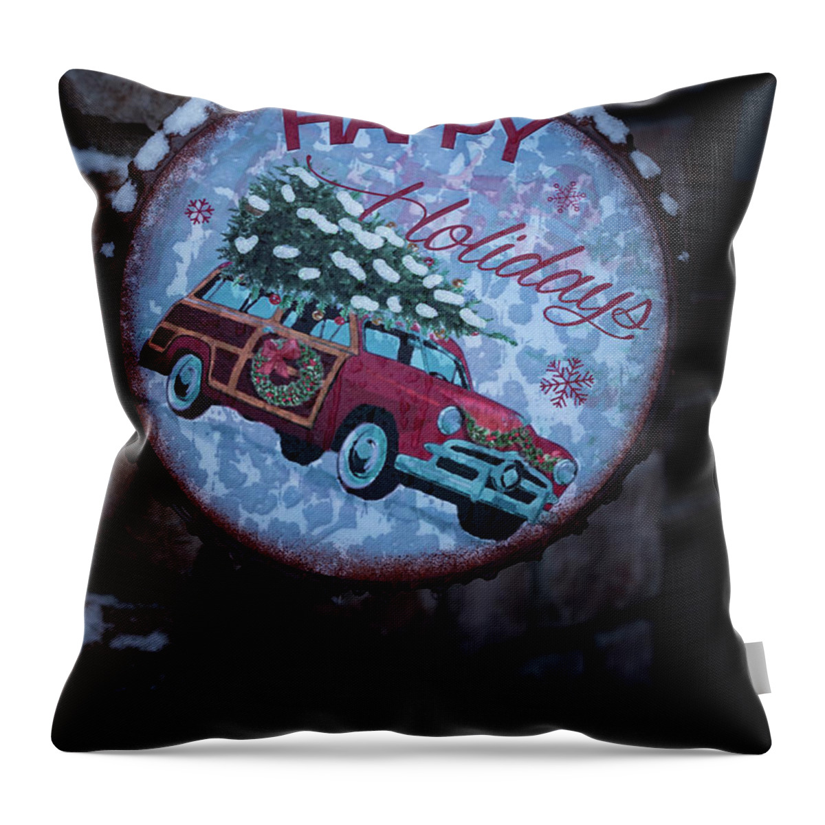Happy Throw Pillow featuring the photograph Happy Holidays by Allin Sorenson