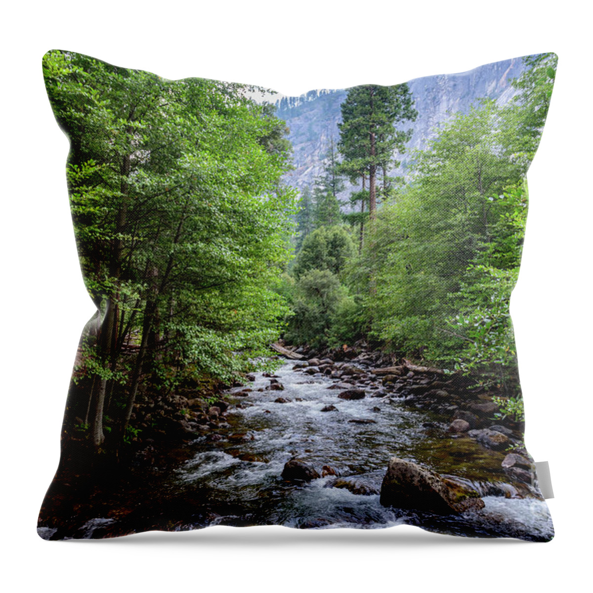Sierra Nevada Throw Pillow featuring the photograph Happy Isles by Jeff Hubbard