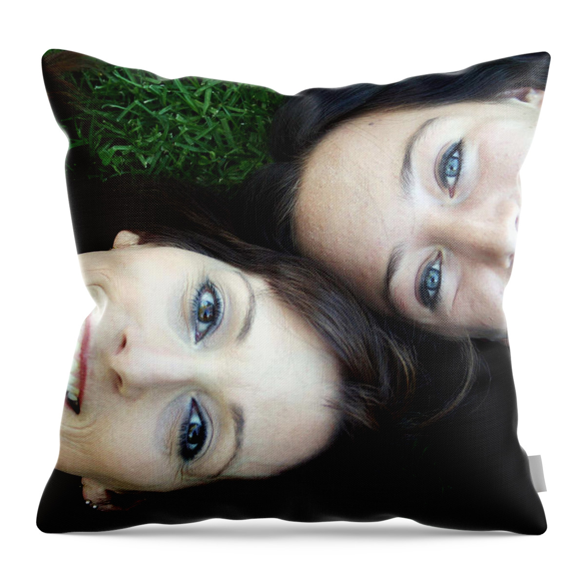 Mom Throw Pillow featuring the photograph Happy Mom and Daughter by Linda Woods