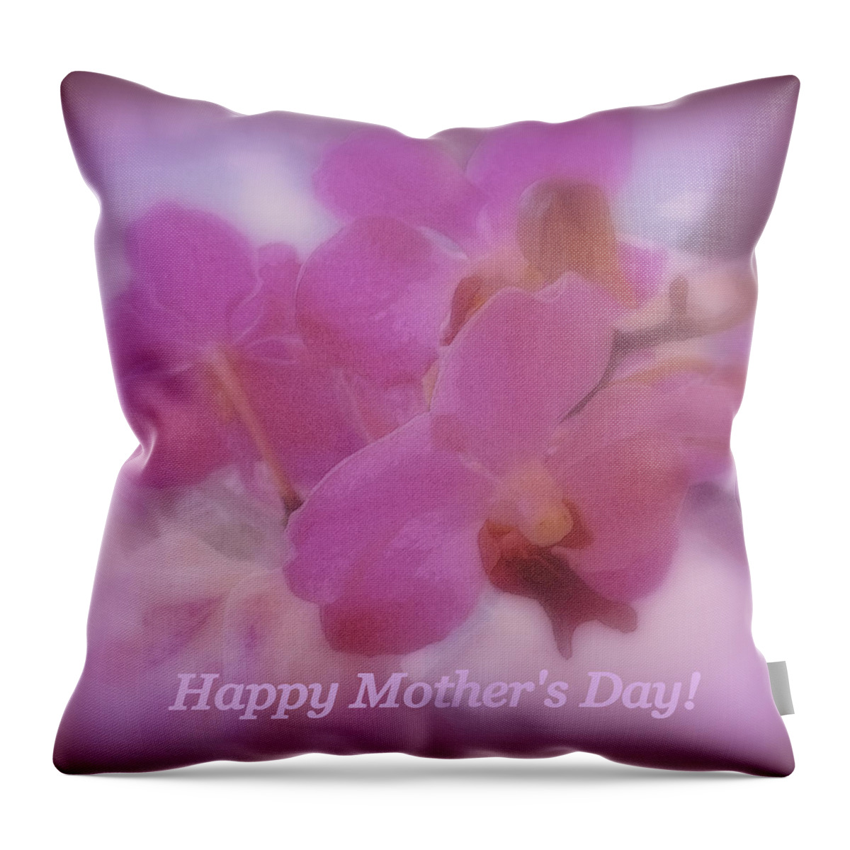Orchids Throw Pillow featuring the photograph Happy Mother's Day Orchids by Kay Novy