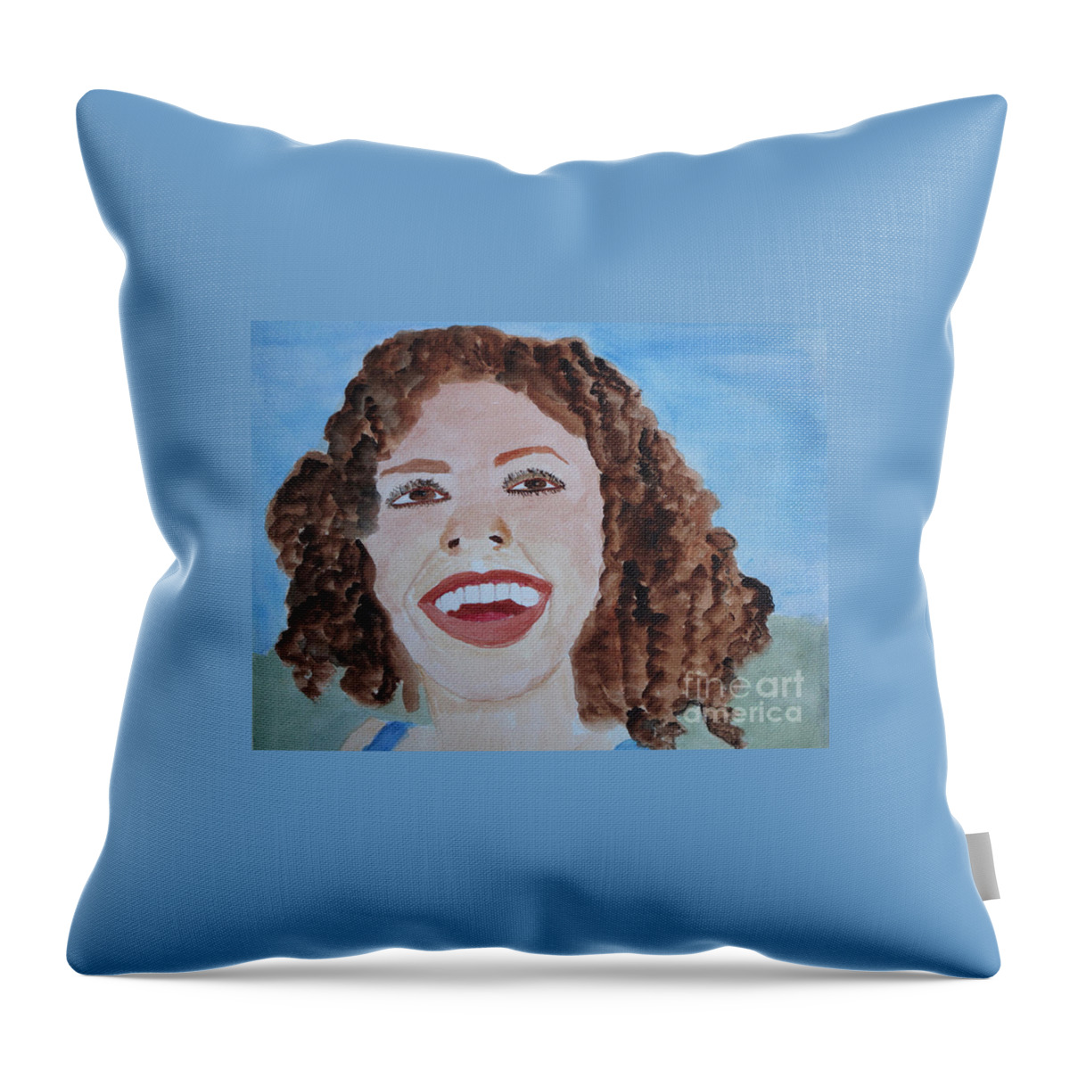 Happy Throw Pillow featuring the painting Happy by Sandy McIntire