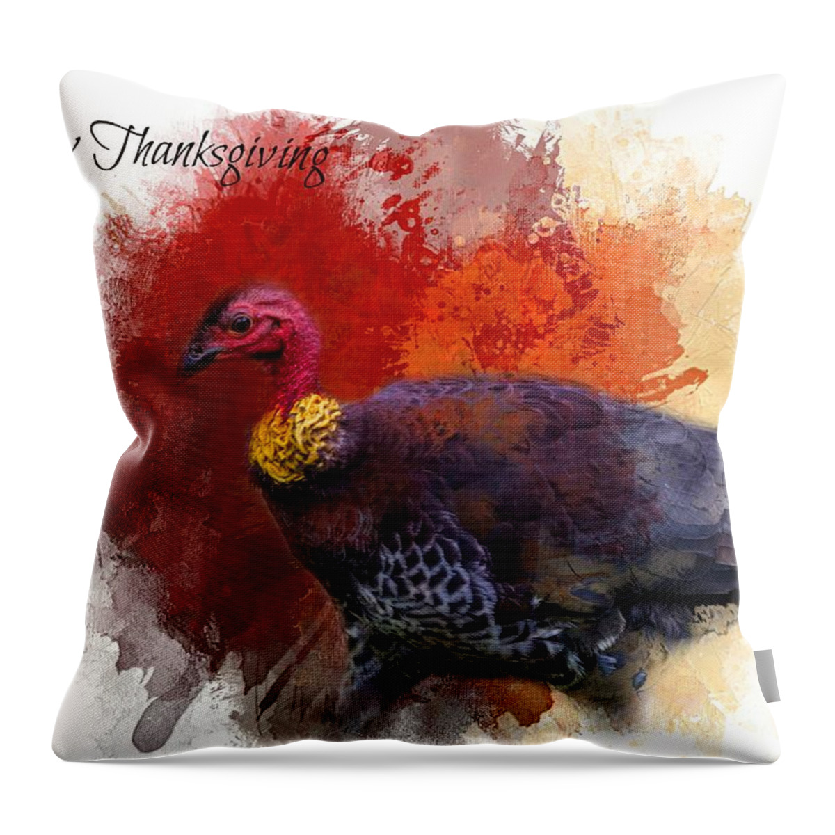 Australian Brushturkey Throw Pillow featuring the photograph Happy Thanksgiving by Eva Lechner