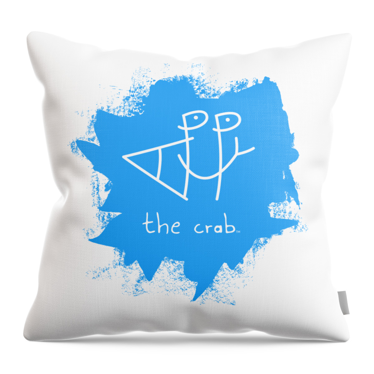 Happy Throw Pillow featuring the mixed media Happy the Crab - blue by Chris N Rohrbach