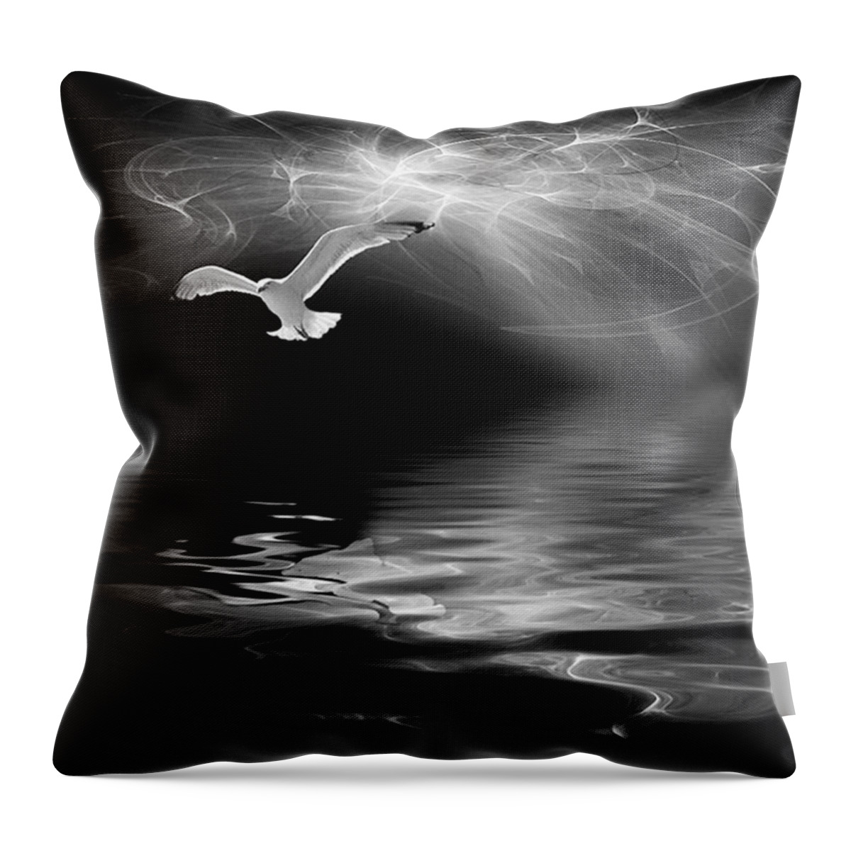 Digitalpainting Throw Pillow featuring the photograph Harbinger #1 by John Edwards