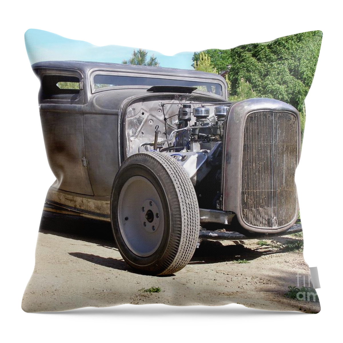 Hot Rods Throw Pillow featuring the painting Hard Chop by Alan Johnson