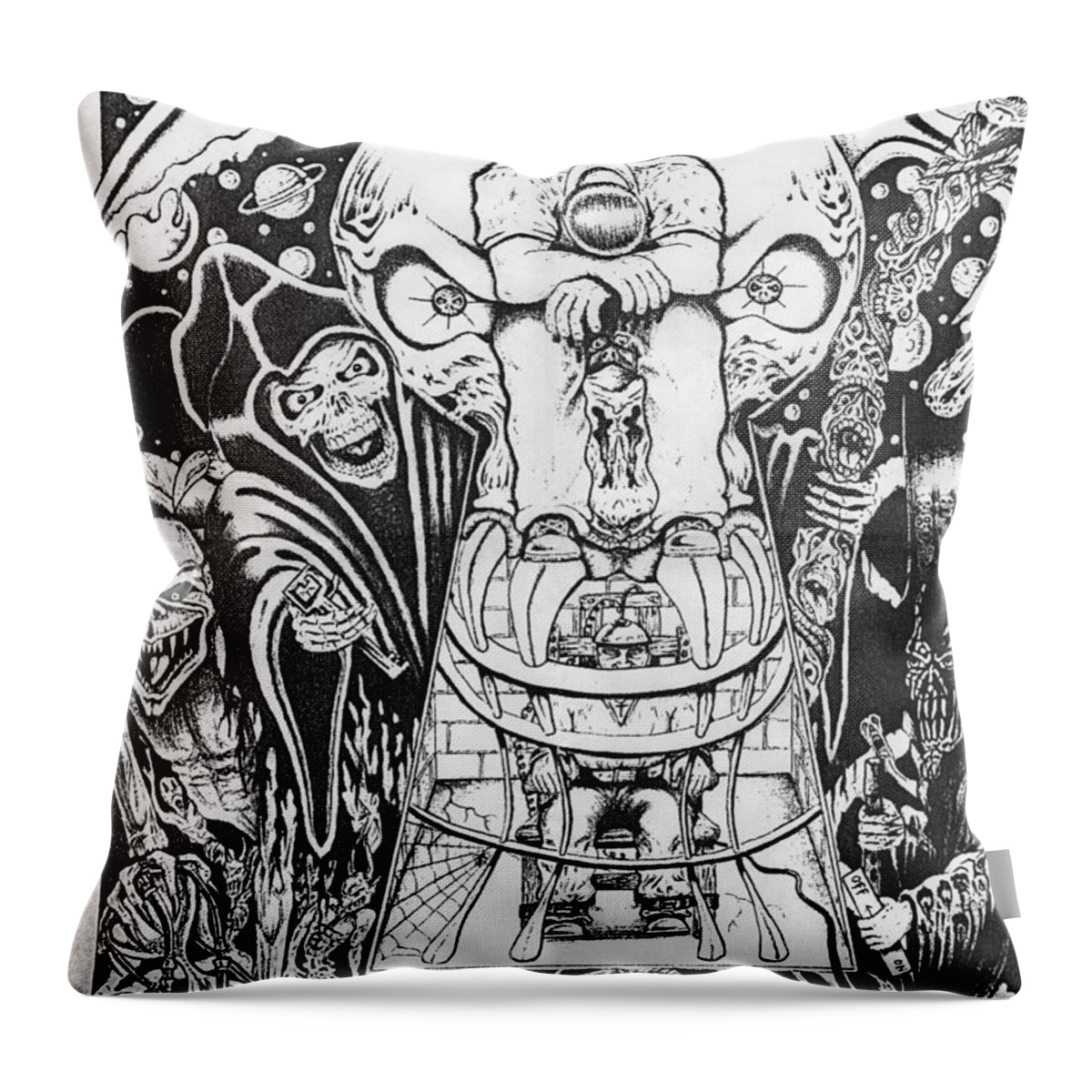 Time Throw Pillow featuring the drawing Hard Times by John Balestrino