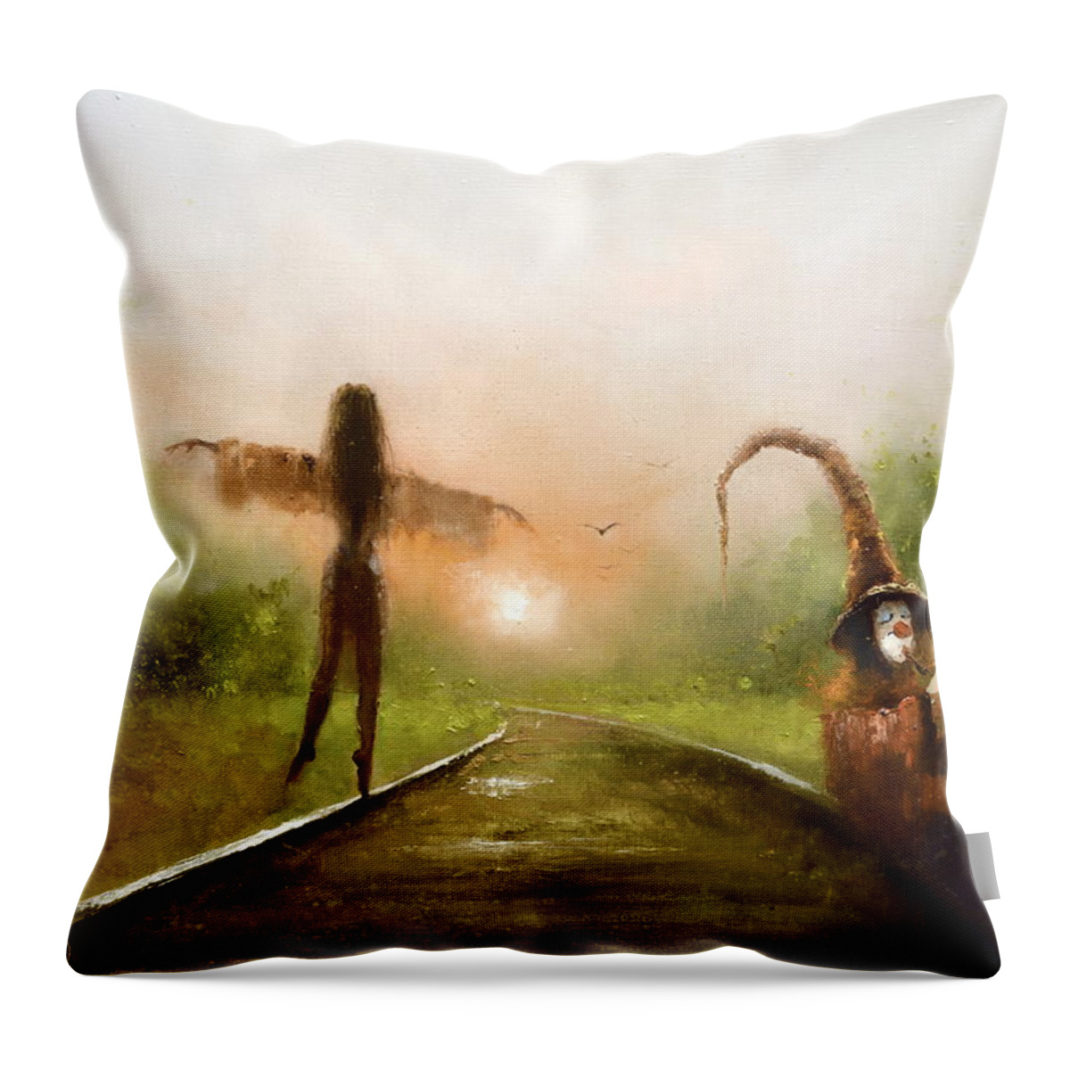 Russian Artists New Wave Throw Pillow featuring the painting Harlequin and Columbine 1 by Igor Medvedev