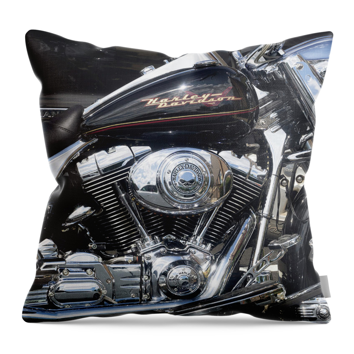 Motorcycle Throw Pillow featuring the photograph Harley Davidson by Paul Ross