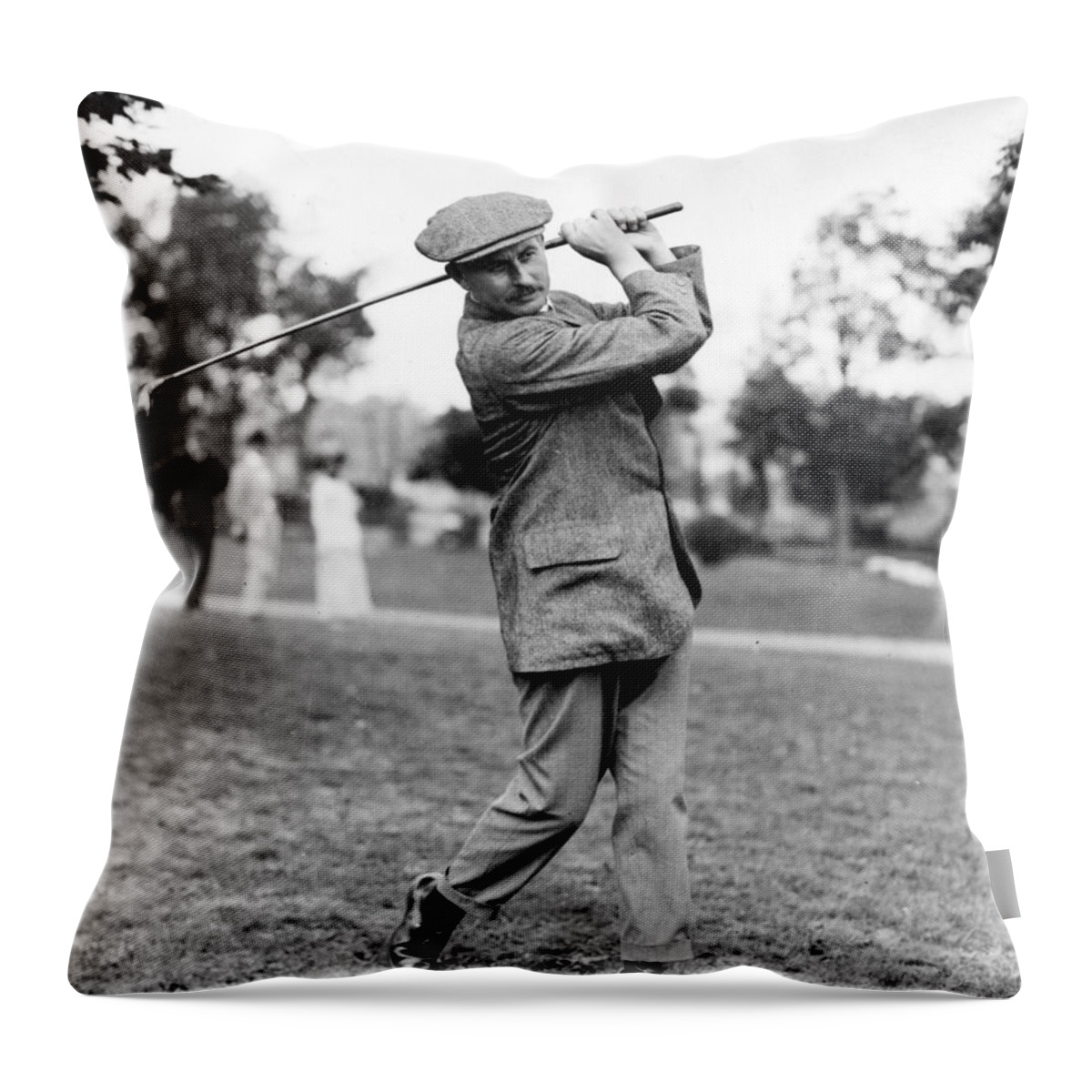 harry Vardon Throw Pillow featuring the photograph Harry Vardon - Golfer by International Images