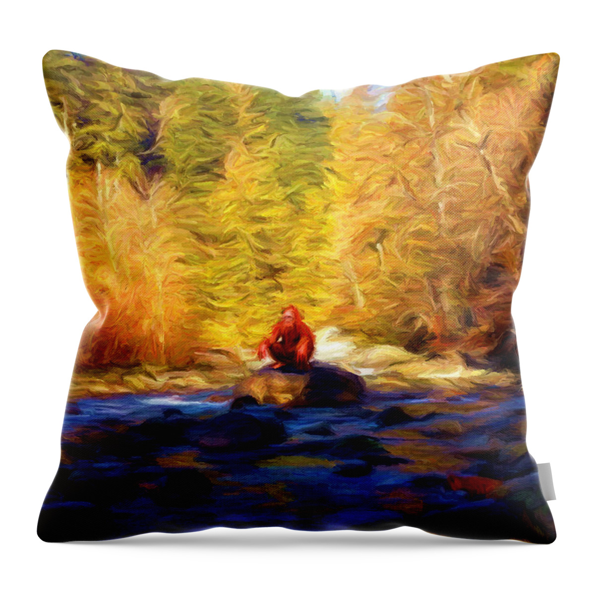 Big Foot Throw Pillow featuring the digital art Harry's Bath by Caito Junqueira