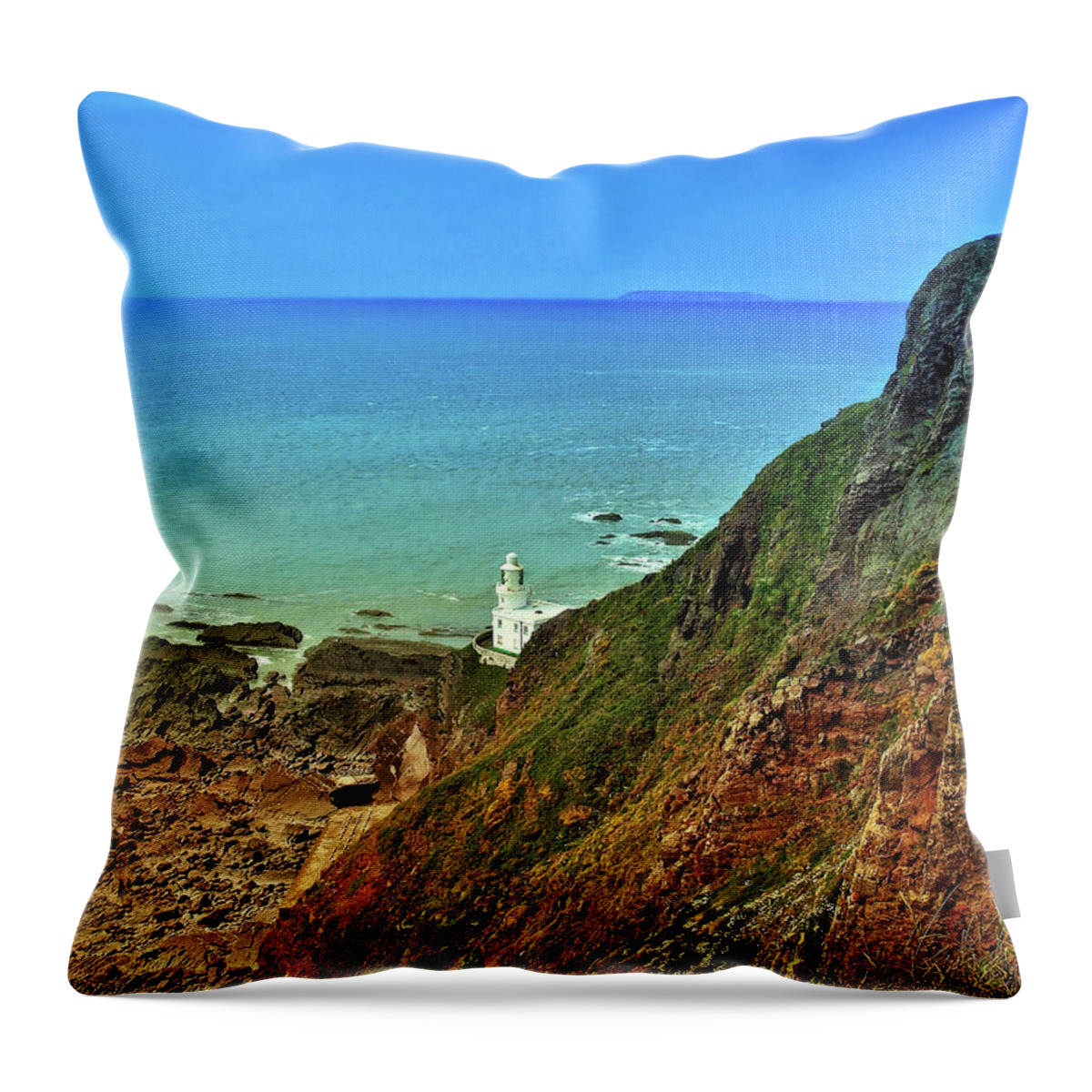 Places Throw Pillow featuring the photograph Hartland Point by Richard Denyer