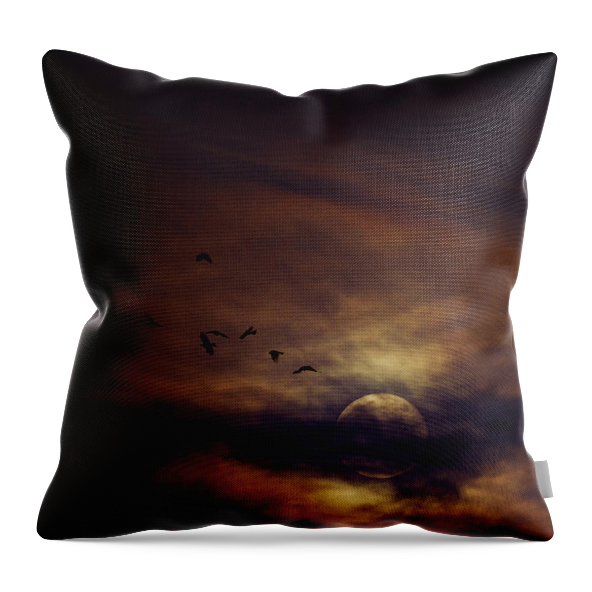 Harvest Moon Throw Pillow featuring the photograph Harvest Moon Over Texas by Karen Slagle