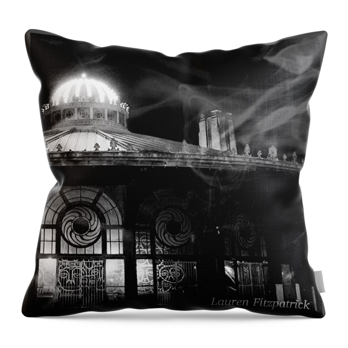  Throw Pillow featuring the photograph Haunted Asbury Park by Lauren Fitzpatrick