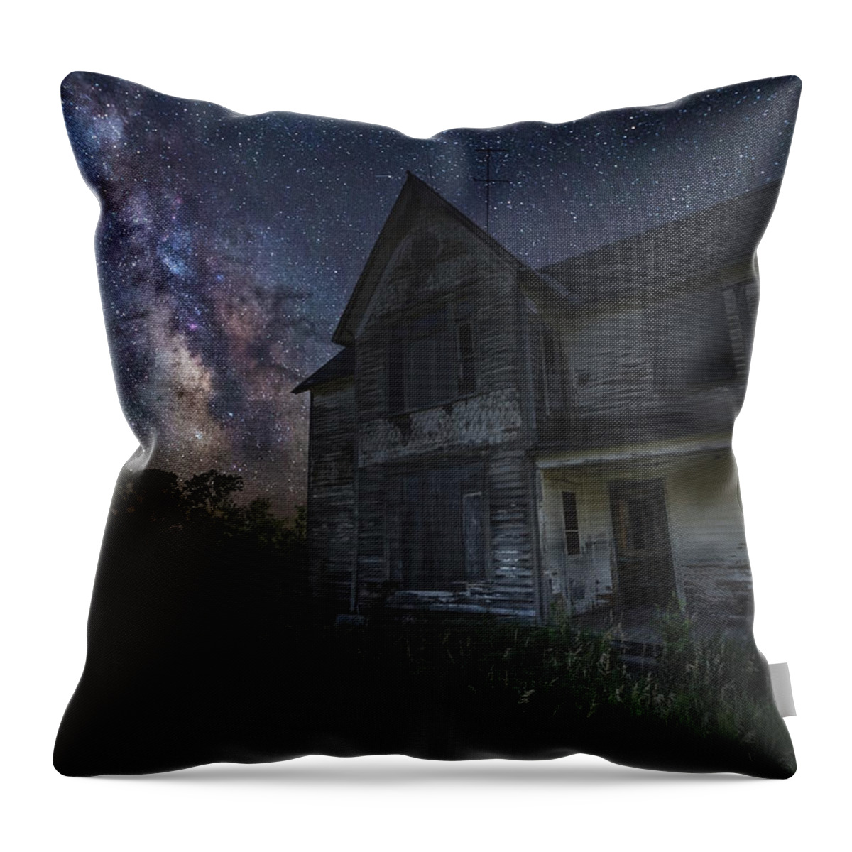 #homegroen Photography Throw Pillow featuring the photograph Haunted on the Prairie by Aaron J Groen