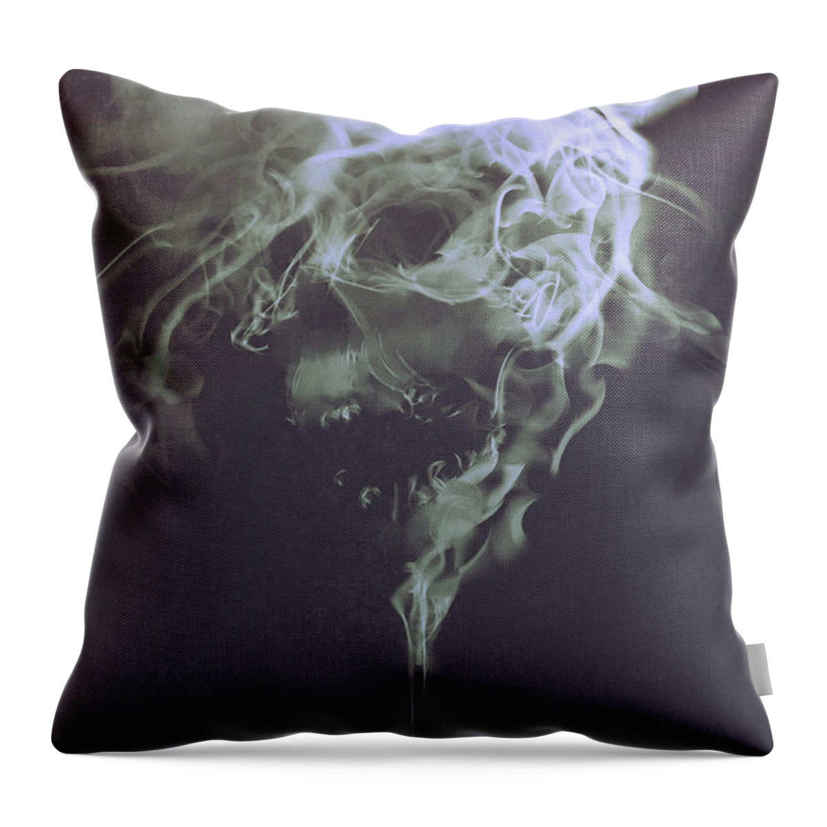 Acrylic Throw Pillow featuring the painting Haunted Smoke by Tithi Luadthong