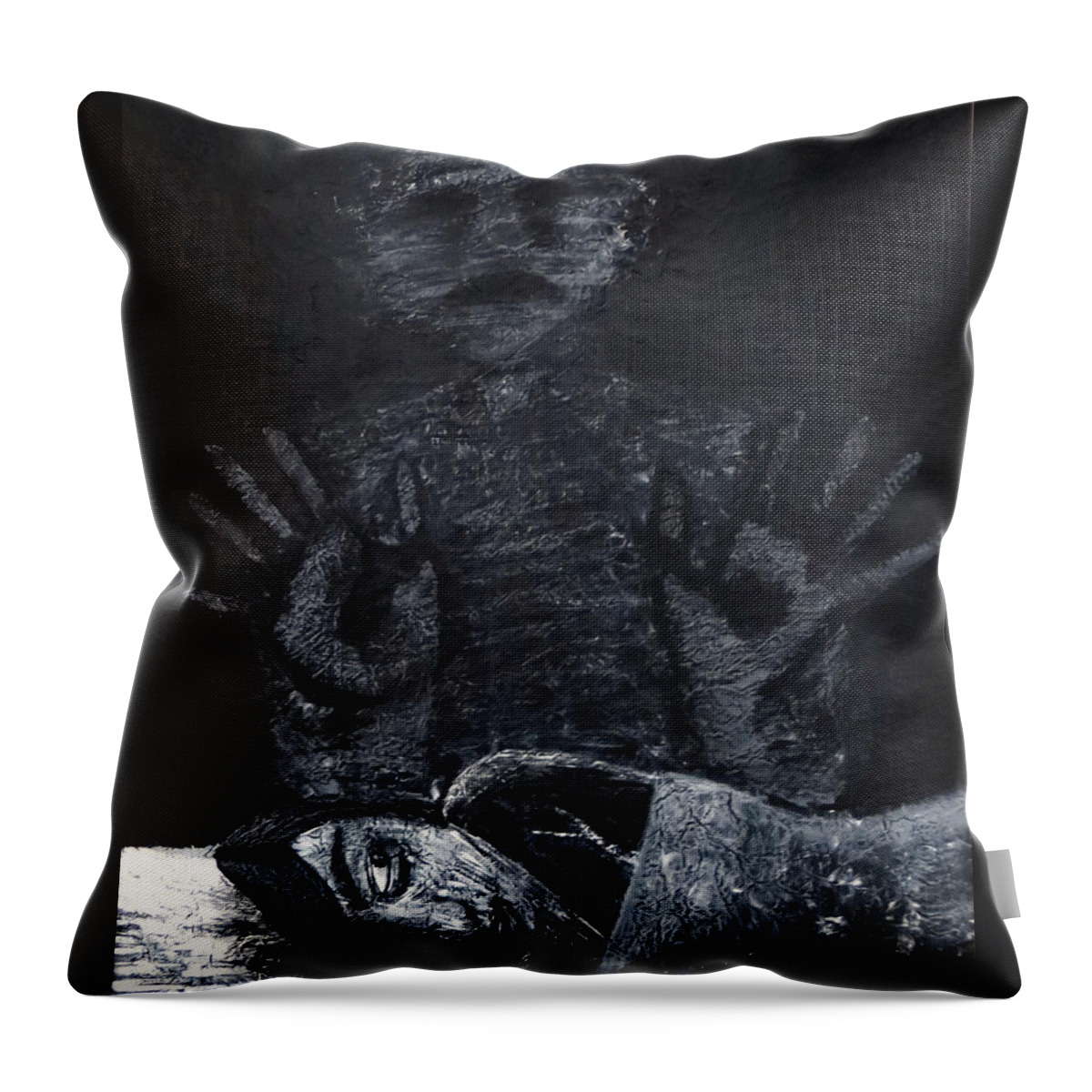Ghost Throw Pillow featuring the painting Haunted by Teresa Wing