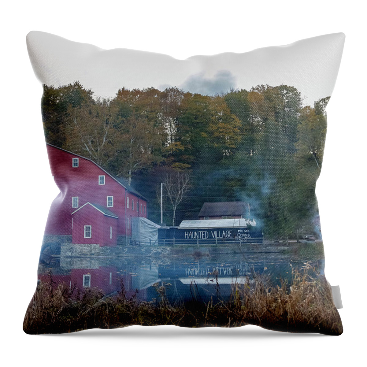Halloween Throw Pillow featuring the photograph Haunted Village by Kathleen McGinley
