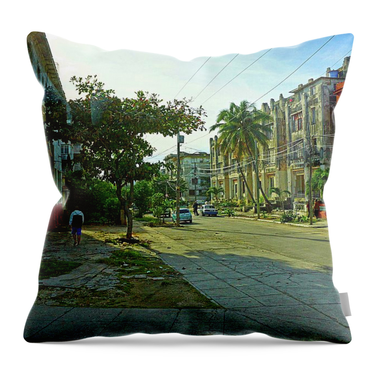 Havana Throw Pillow featuring the photograph Havana-23 by Rezzan Erguvan-Onal