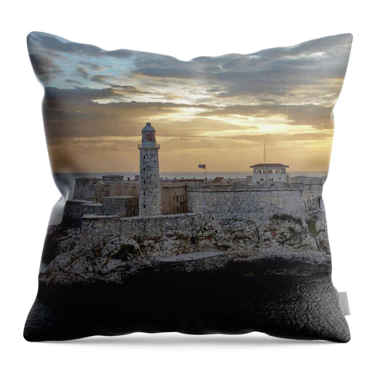 Travel Throw Pillow featuring the photograph Havana Castillo 2 by Arthur Dodd