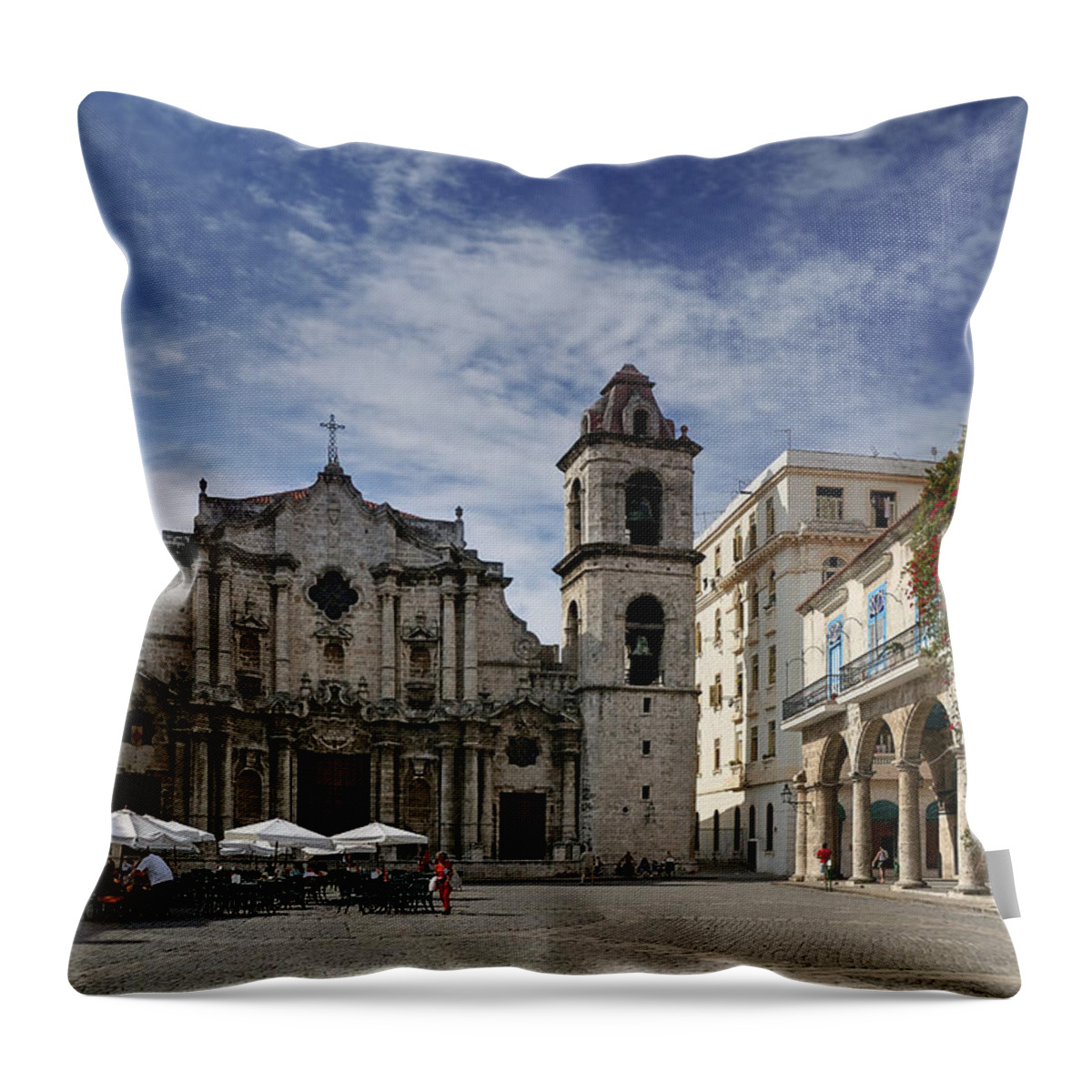 Cuba Havana Throw Pillow featuring the photograph Havana Cathedral. Cuba by Juan Carlos Ferro Duque