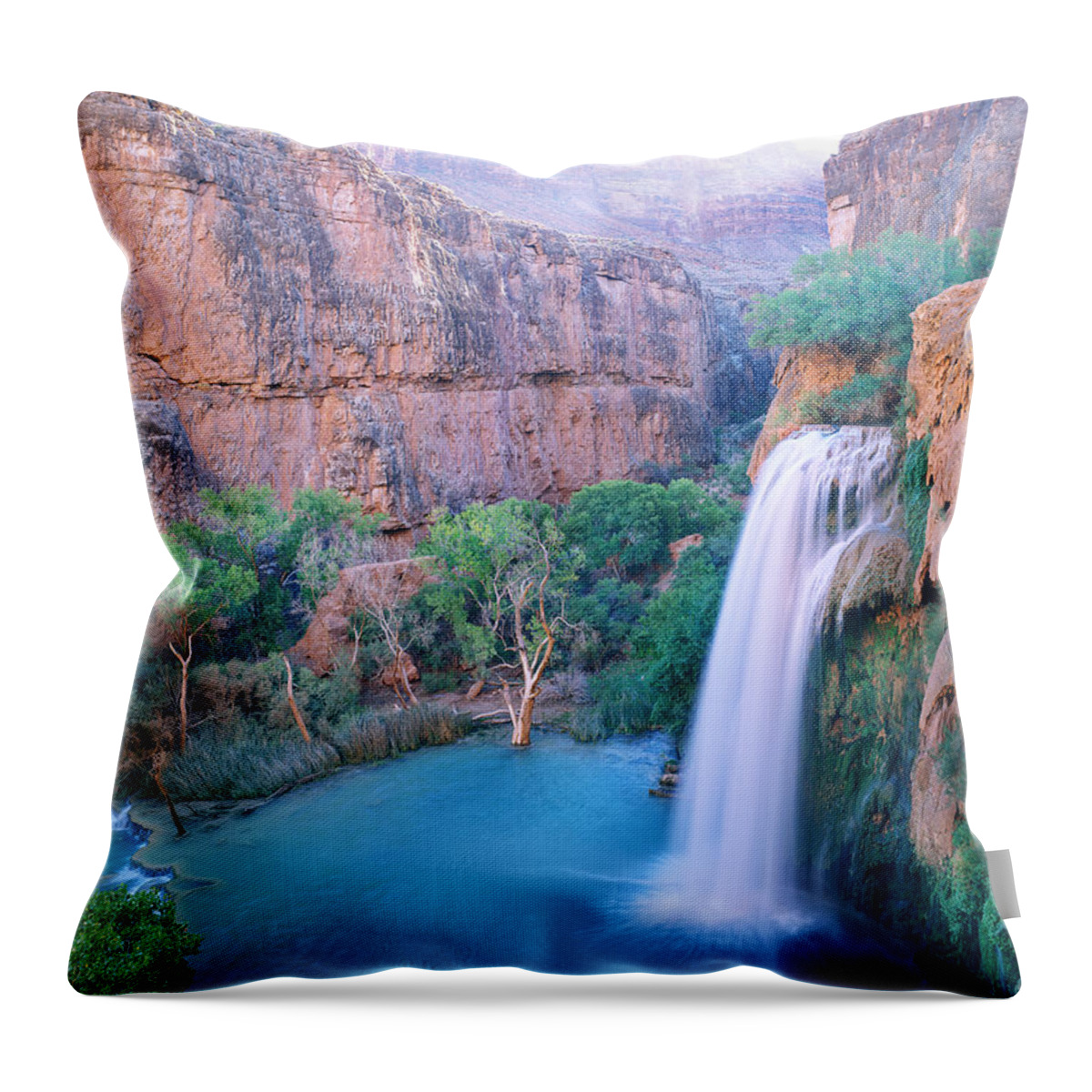 Havasu Throw Pillow featuring the photograph Havasu Falls by Mark Miller