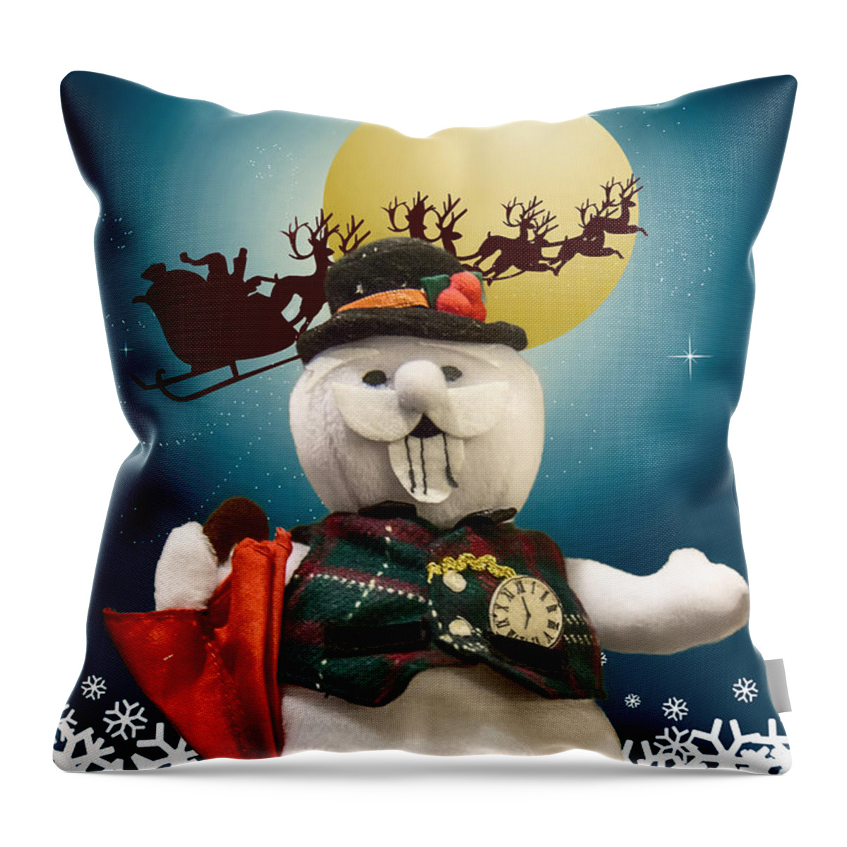 Christmas Throw Pillow featuring the digital art Have a Holly Jolly Christmas by John Haldane