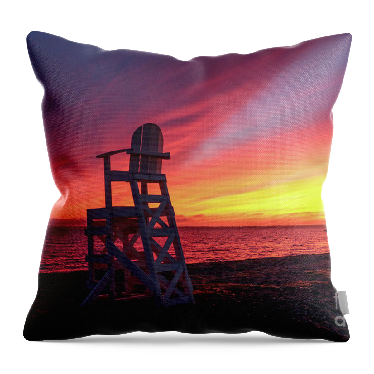 Sunset Throw Pillow featuring the photograph Have A Seat by Heidi Farmer