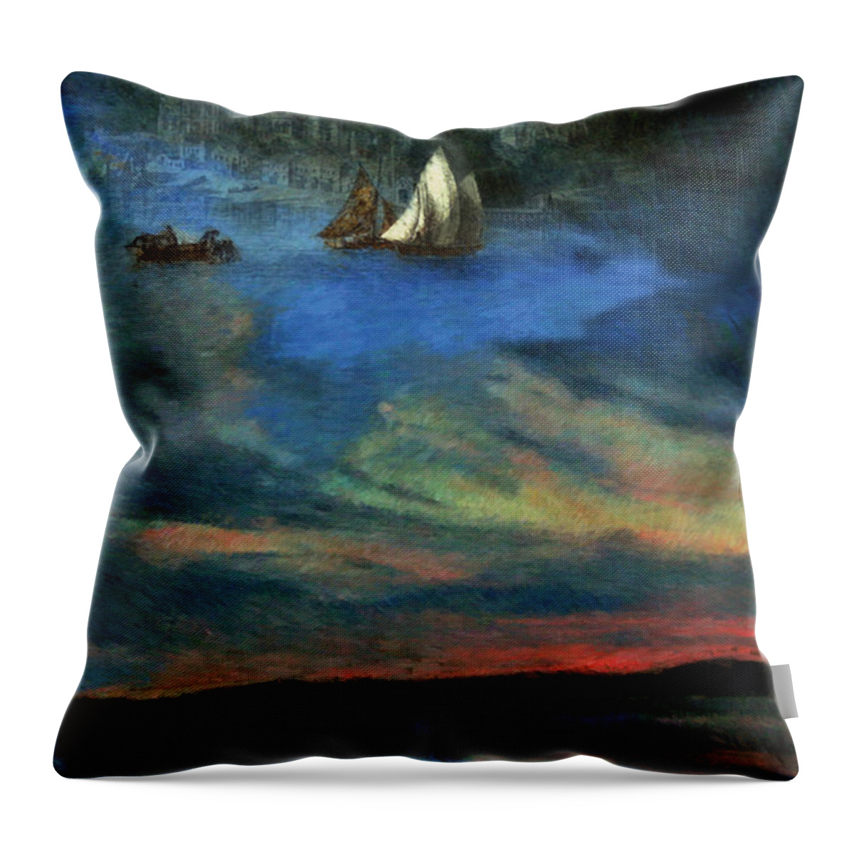 Surrealism Throw Pillow featuring the mixed media Haven in Heaven by Gianni Sarcone