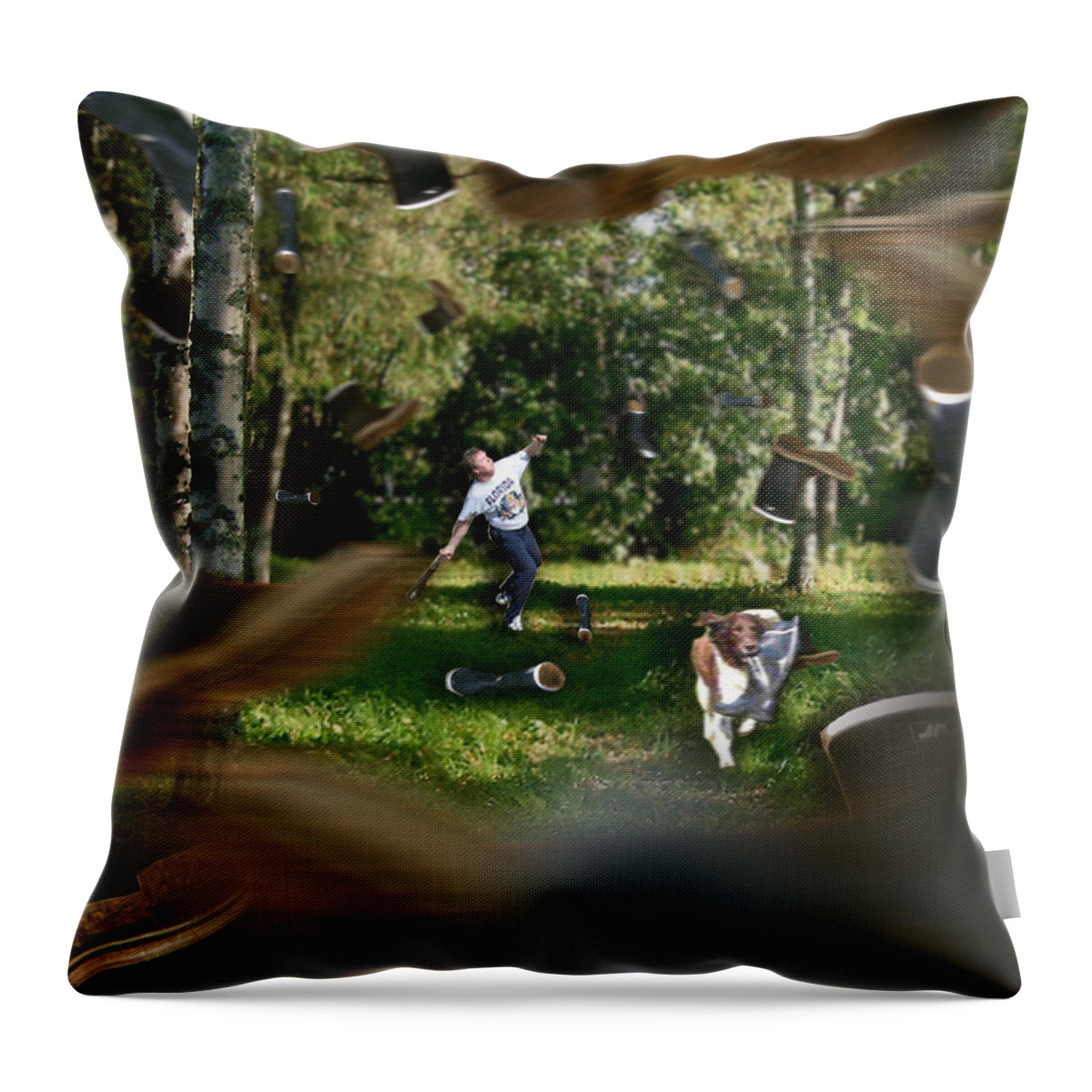 Boots Throw Pillow featuring the digital art Having Fun by Laila Talley