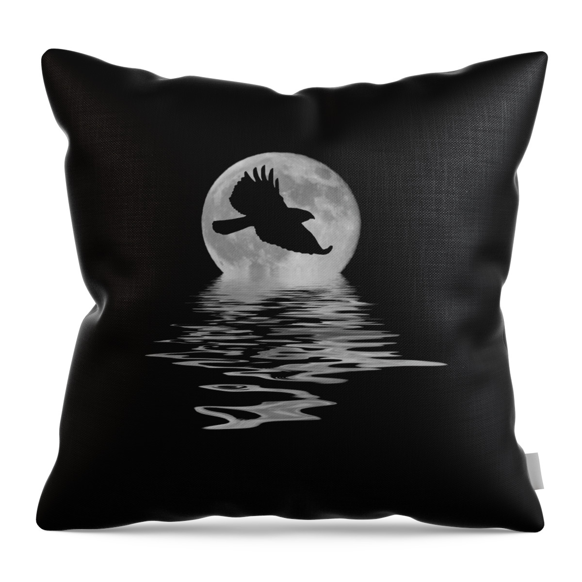 Hawk Throw Pillow featuring the photograph Hawk In The Moonlight by Shane Bechler