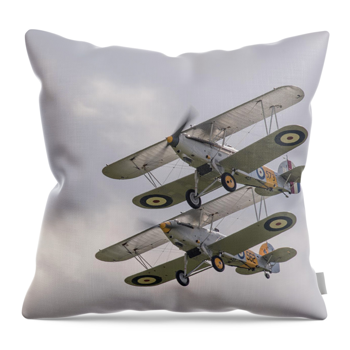Hawker Nimrod Throw Pillow featuring the photograph Hawker Nimrods by Gary Eason