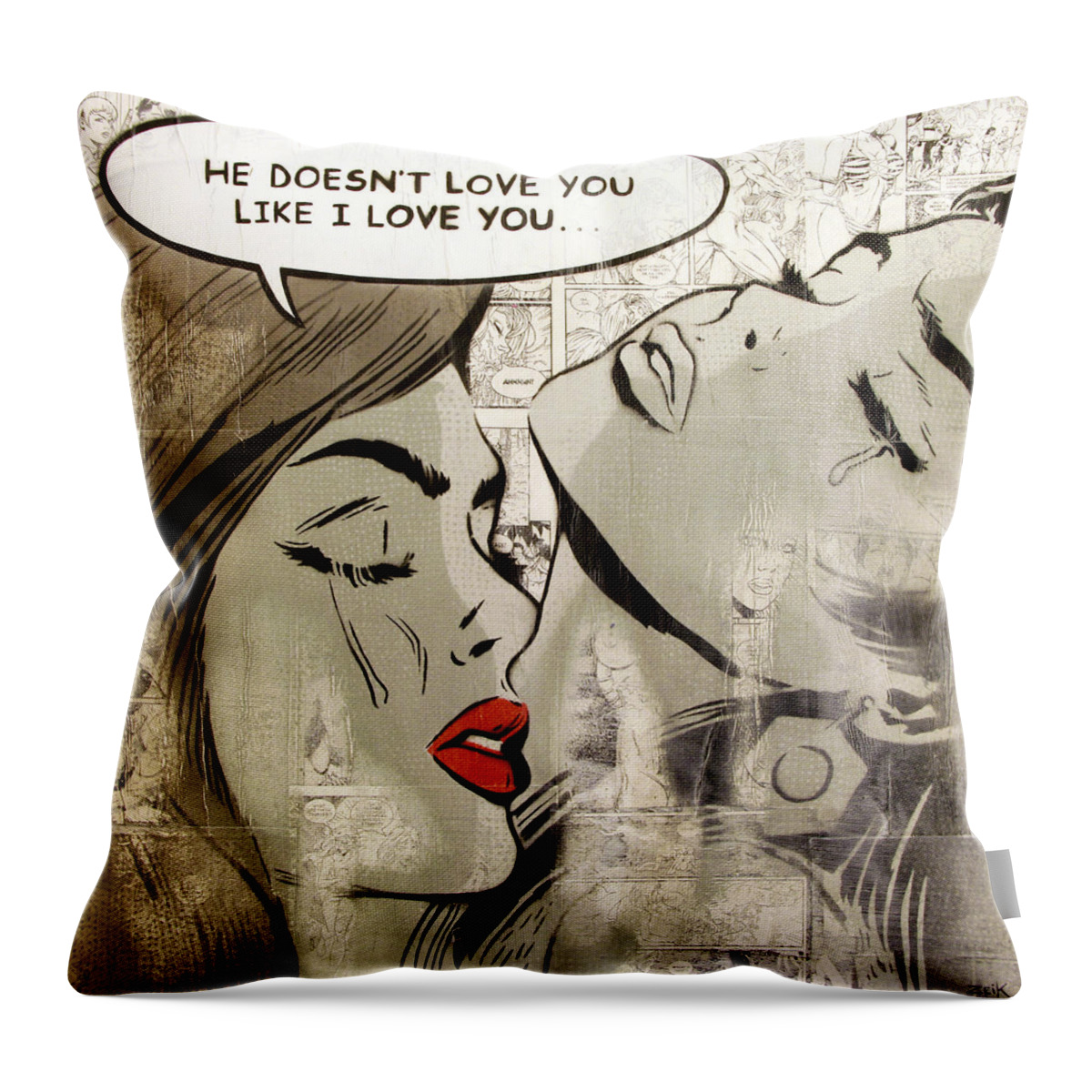 Lgbt Throw Pillow featuring the painting He Doesn't Love You Like I Love You #2 by Bobby Zeik