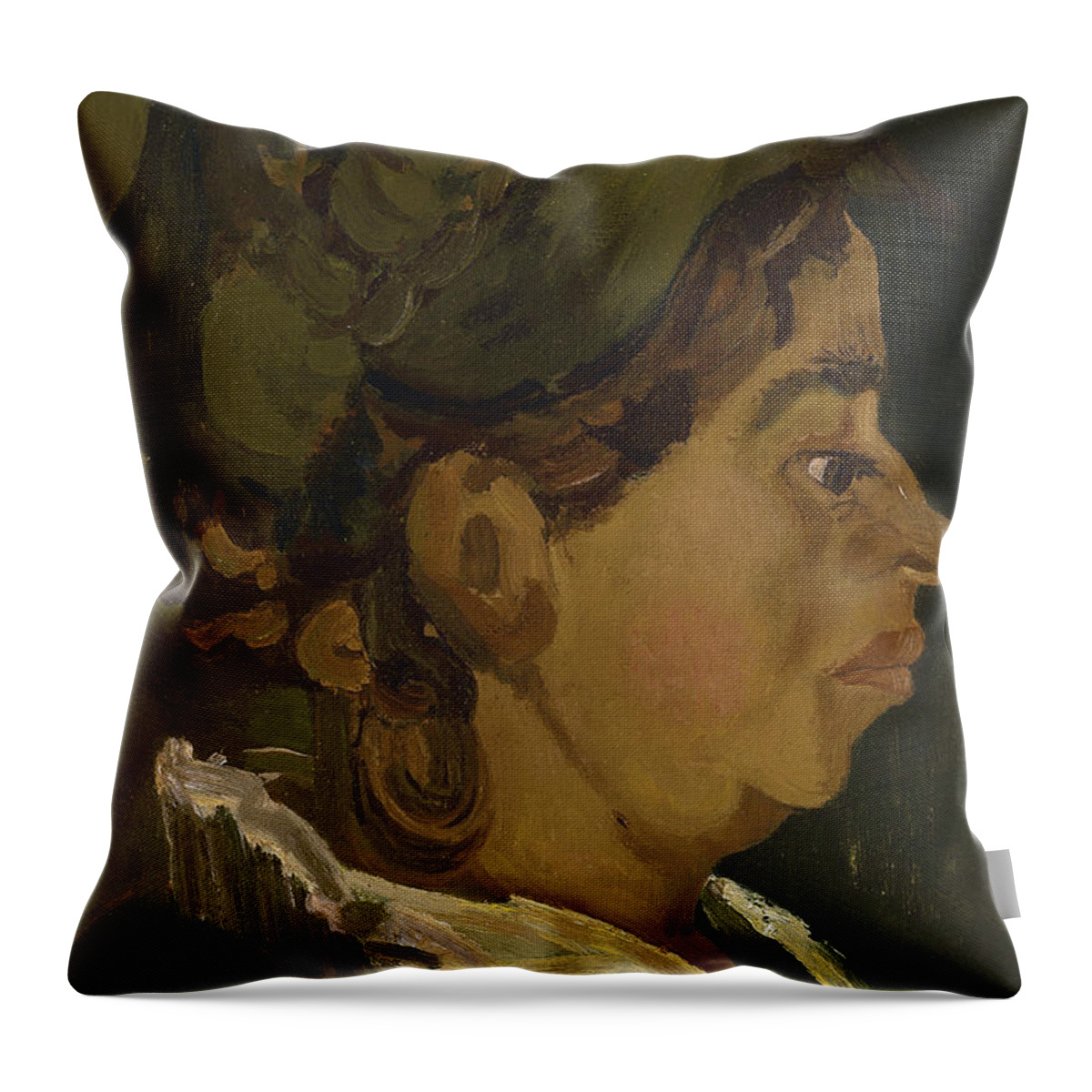 Head Of A Peasant Woman Throw Pillow featuring the painting Head of a Peasant Woman by Vincent Van Gogh