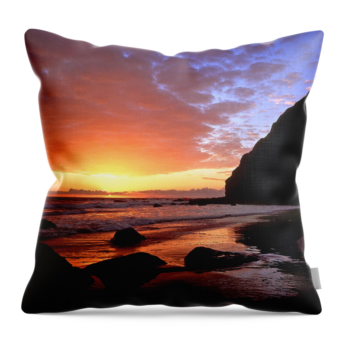 Dana Point Throw Pillow featuring the photograph Headlands at Sunset by Cliff Wassmann