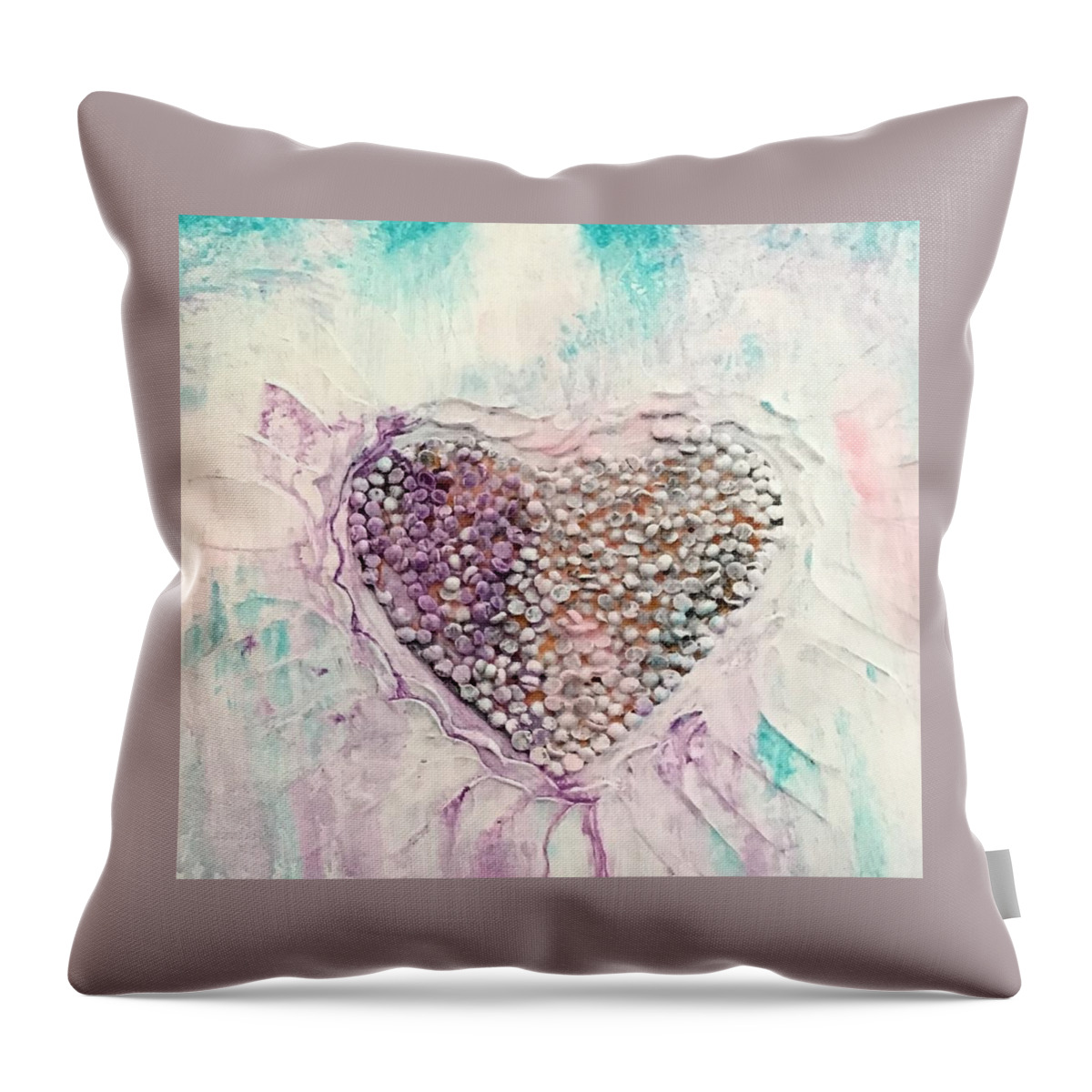 Heart Throw Pillow featuring the painting Healing Heart-1 by Monika Shepherdson