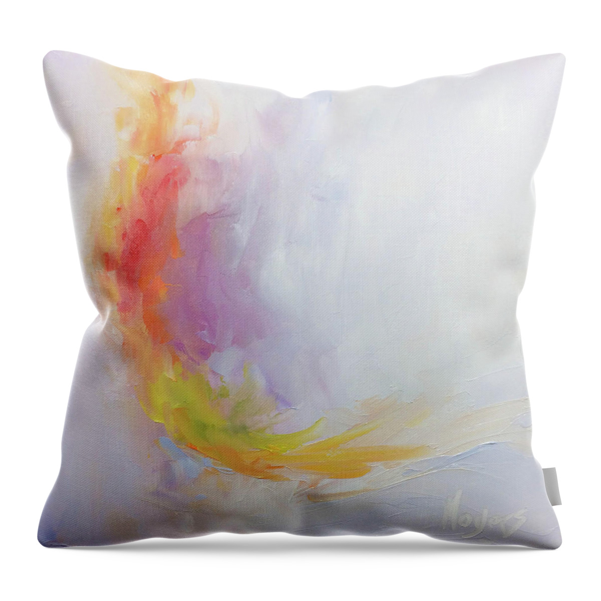 Abstract Throw Pillow featuring the painting Healing by Mike Moyers