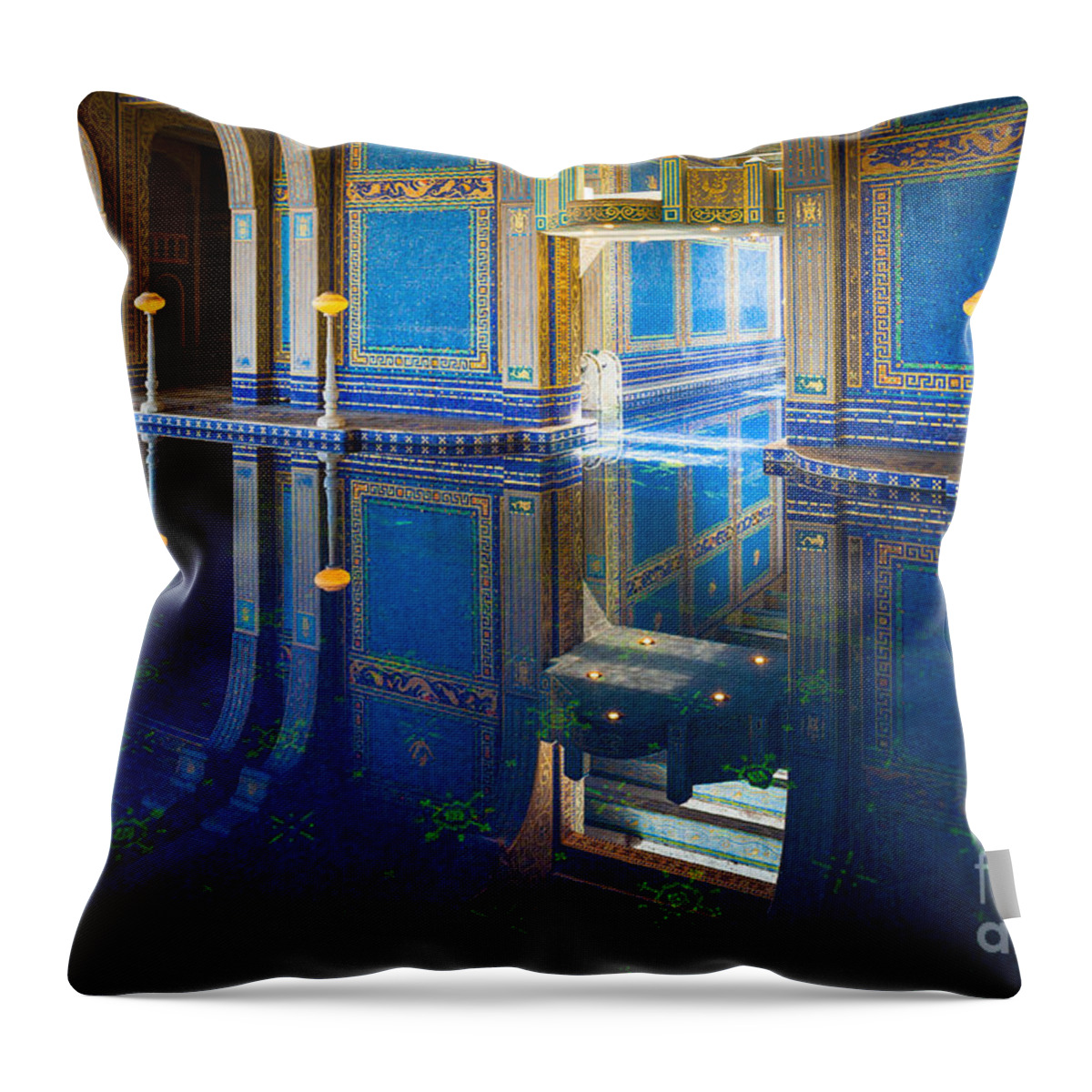 America Throw Pillow featuring the photograph Hearst Pool by Inge Johnsson