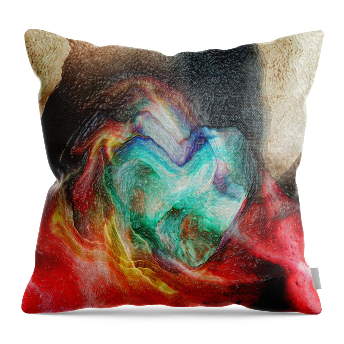 Heart Deep Throw Pillow featuring the digital art Heart Deep by Linda Sannuti