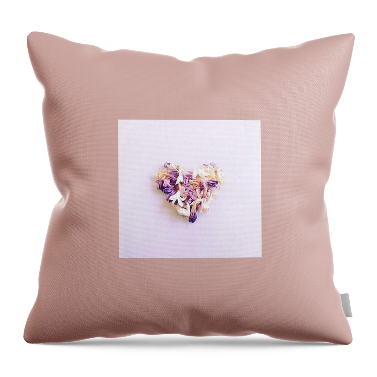 Heart Throw Pillow featuring the photograph Heart of petals by Judith Sayrach