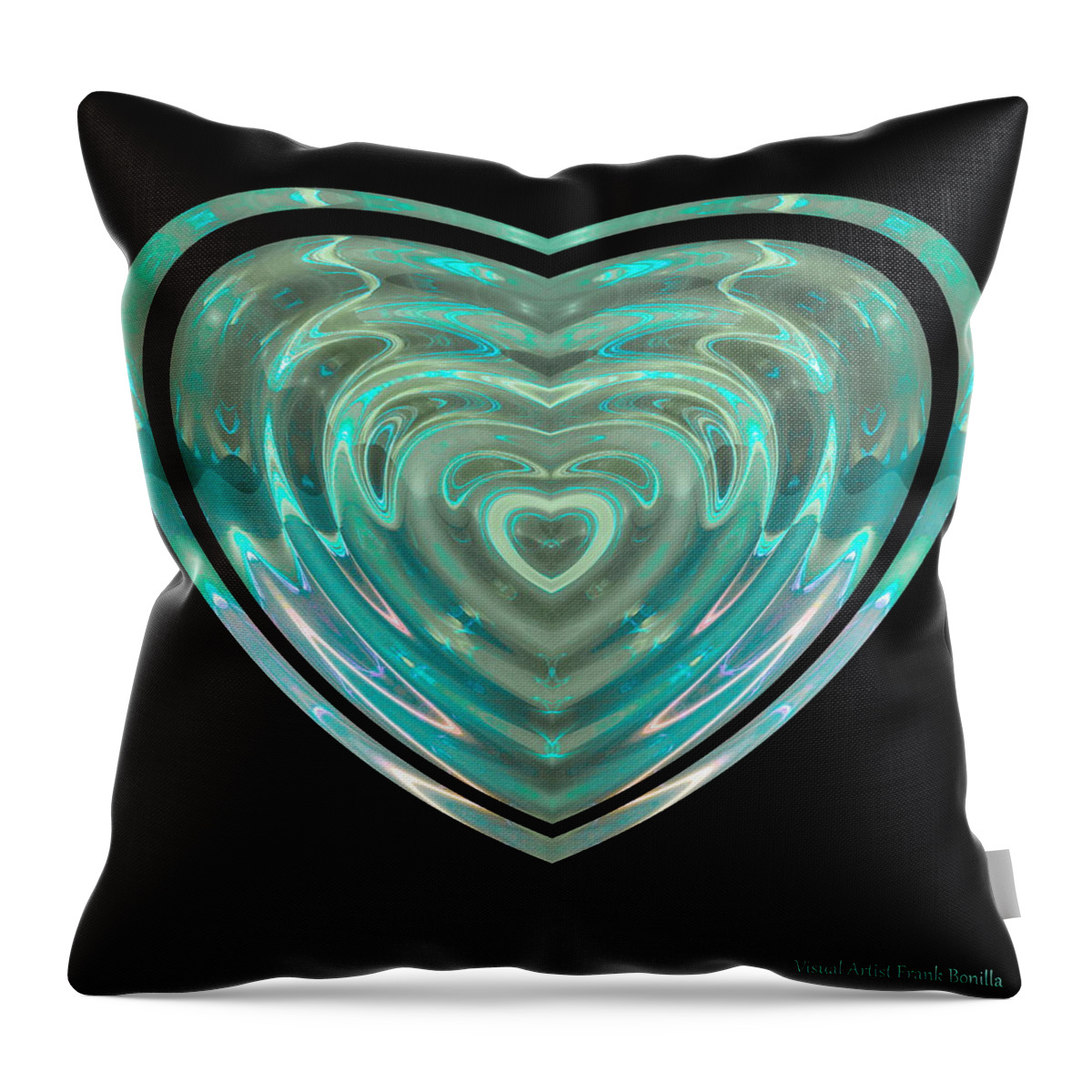 Heart Throw Pillow featuring the digital art Hearts #23 by Frank Bonilla