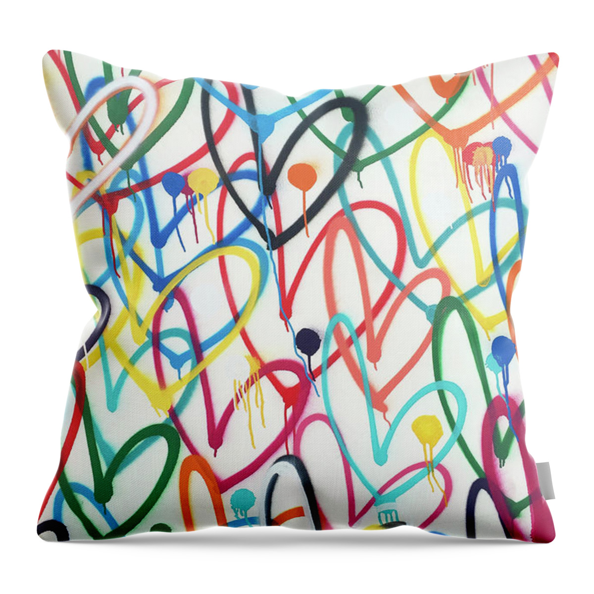 Hearts Throw Pillow featuring the photograph Hearts and Dots by Art Block Collections