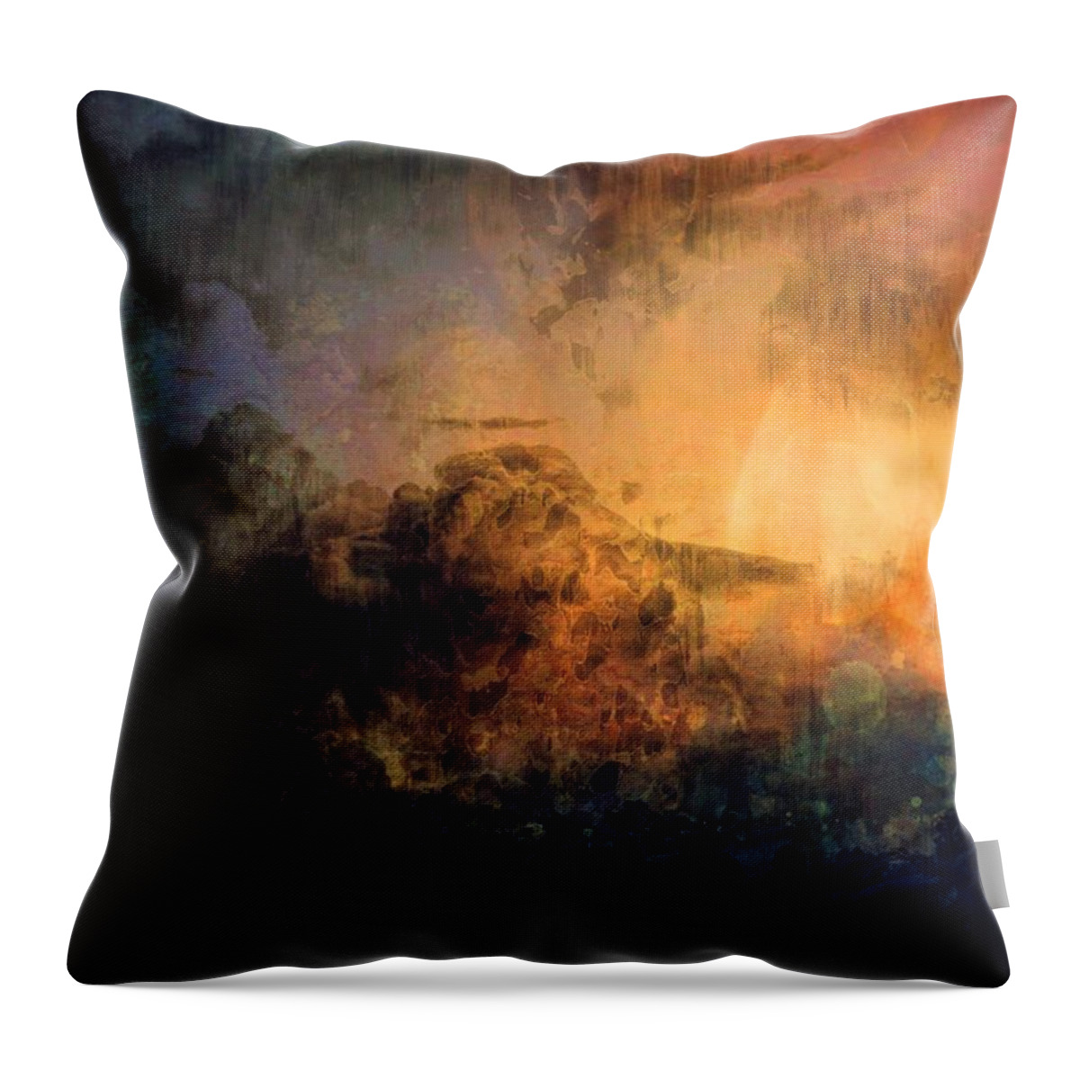 Light Throw Pillow featuring the digital art Heavenly light 2 - abstact art by Lilia S
