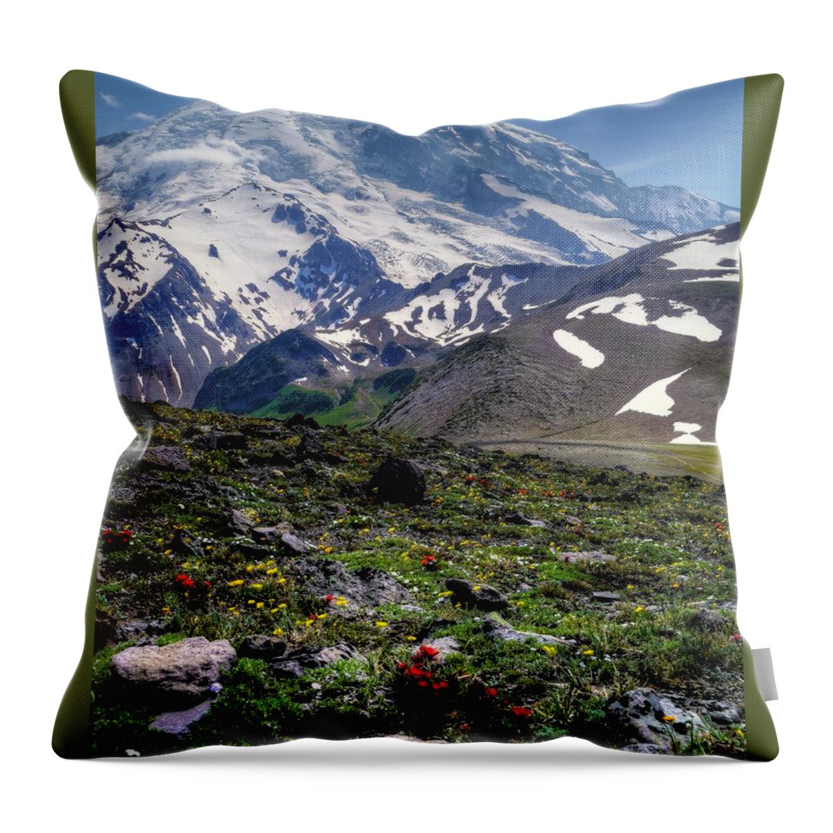 Heavenly Throw Pillow featuring the photograph Heavenly Mountain by Peter Mooyman