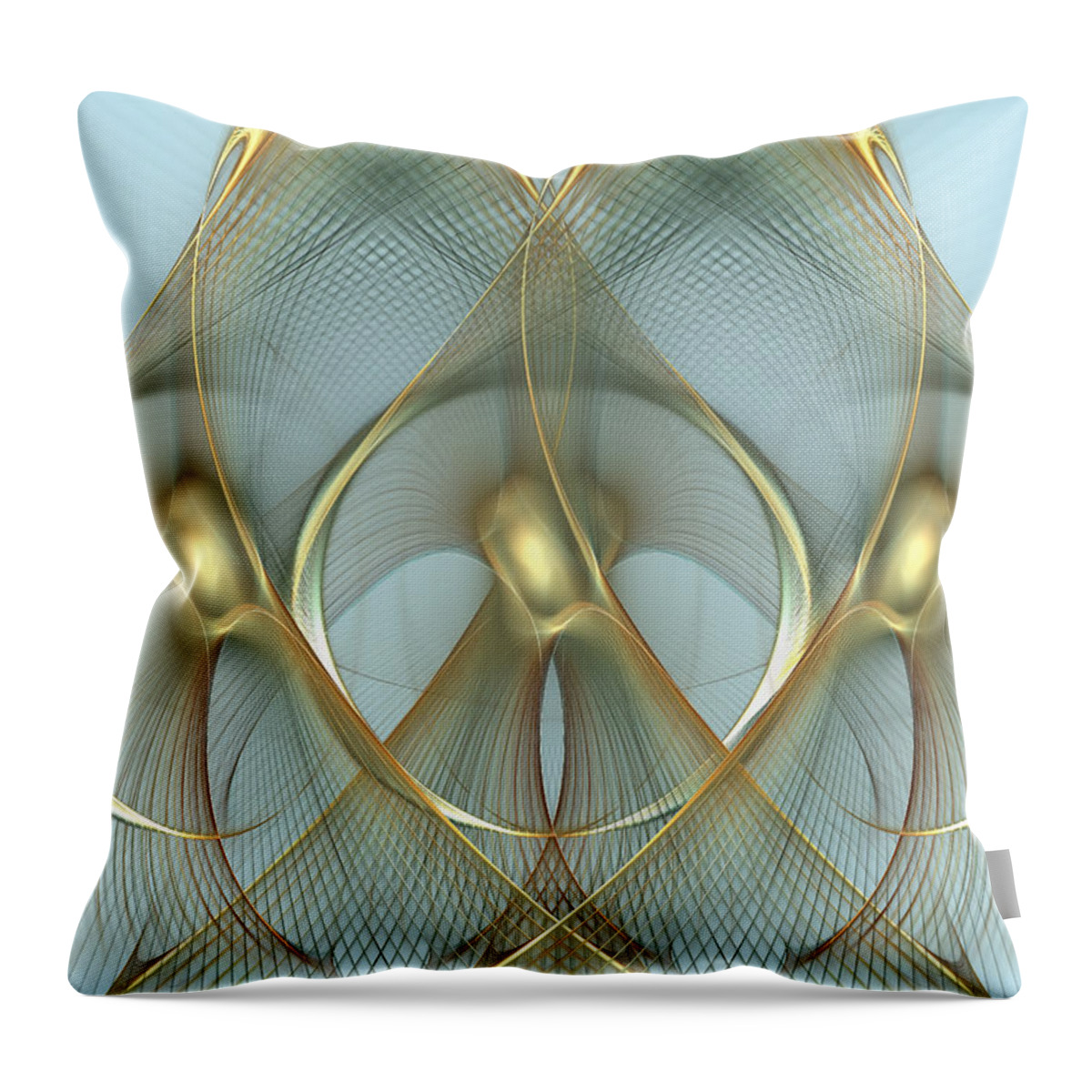 Wings Throw Pillow featuring the digital art Heavenly Wings Of Gold by Georgiana Romanovna
