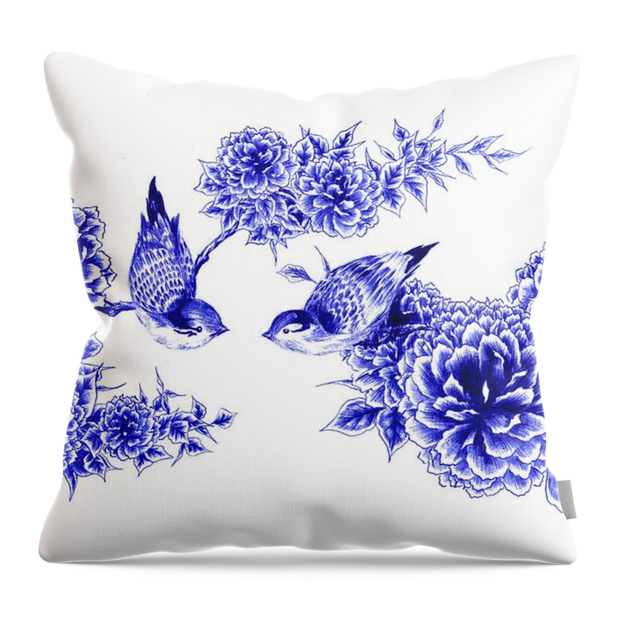 Bird Throw Pillow featuring the drawing Hello and Good Morning by Alice Chen