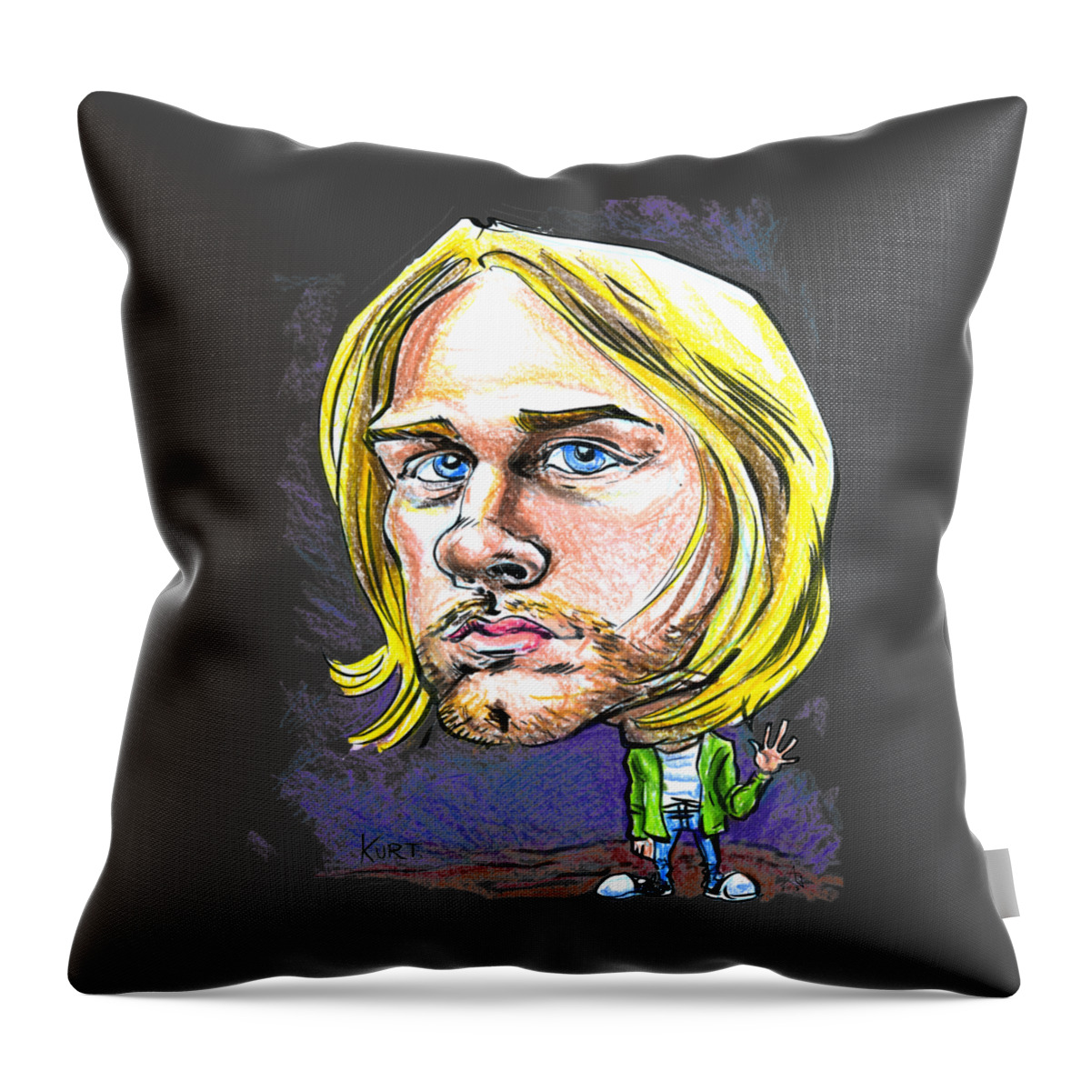 Caricature Throw Pillow featuring the drawing Hello Kurt by John Ashton Golden