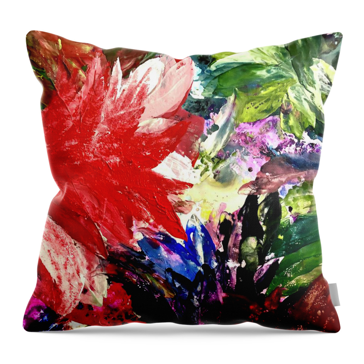 Alcohol Ink Throw Pillow featuring the painting Hello Summer by Tommy McDonell