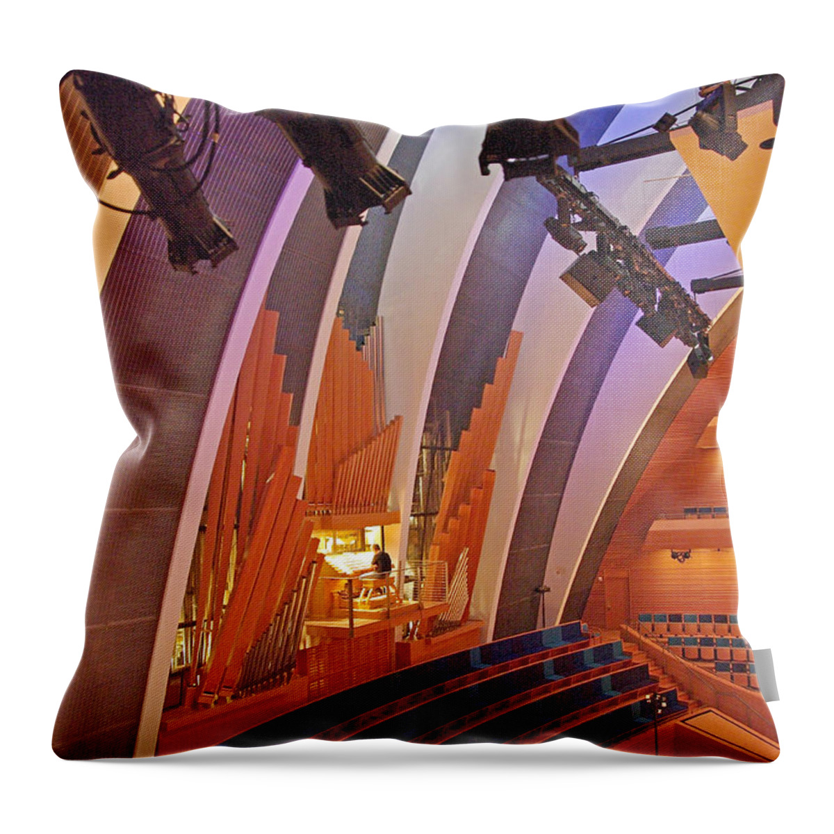 Helzberg Hall Throw Pillow featuring the photograph Helzberg Hall #3 by Jim Mathis